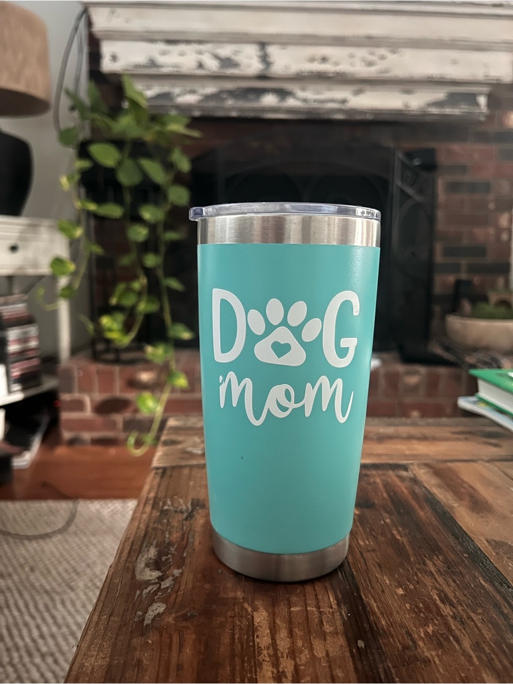 NWOT- Dog Mom Insulated Travel Tumbler - Aqua